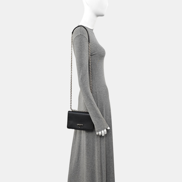Calfskin Shoulder Bag Black
