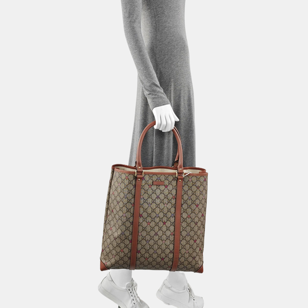 Monogram Coated Canvas Tote Bag Black