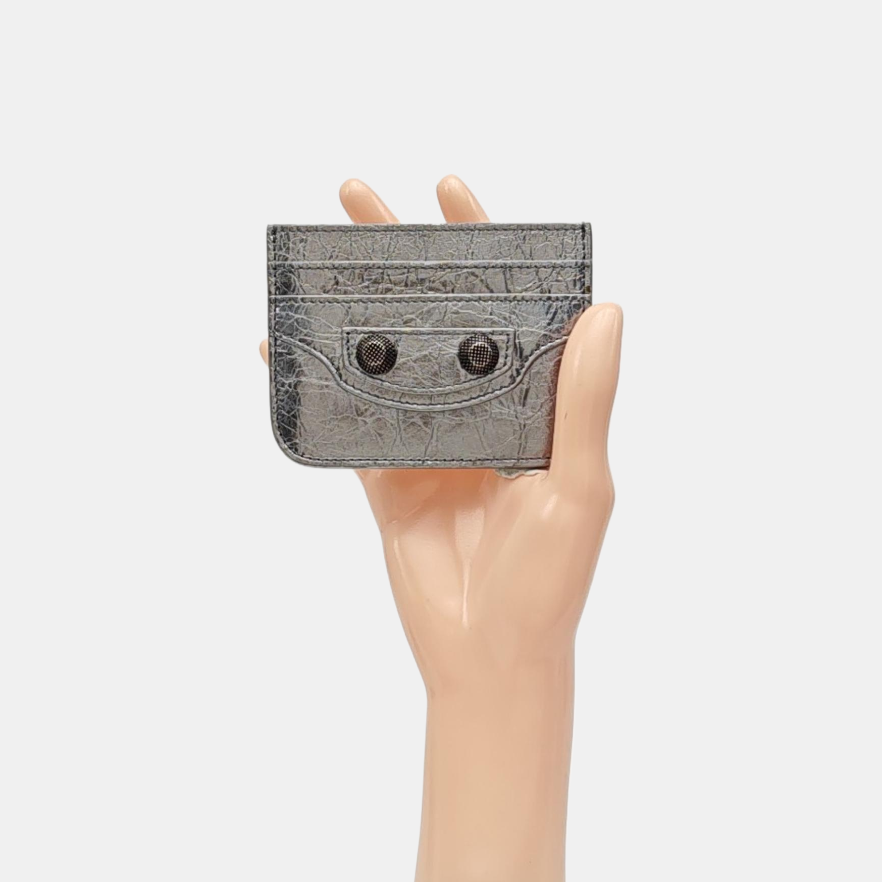Le Cagole Lambskin Silver Card Holder