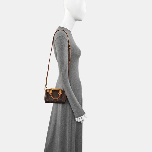 SPEEDY Nano Monogram Coated Canvas Brown