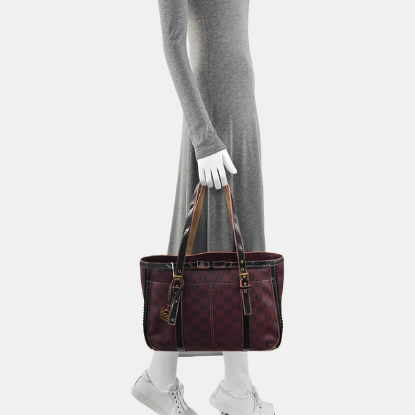 Coated Canvas Tote Bag Red