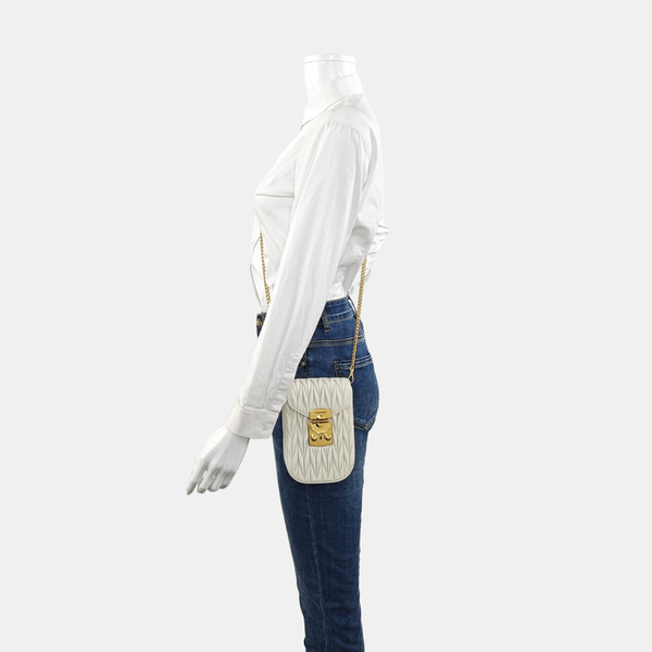 Matelassé Quilted Lambskin White