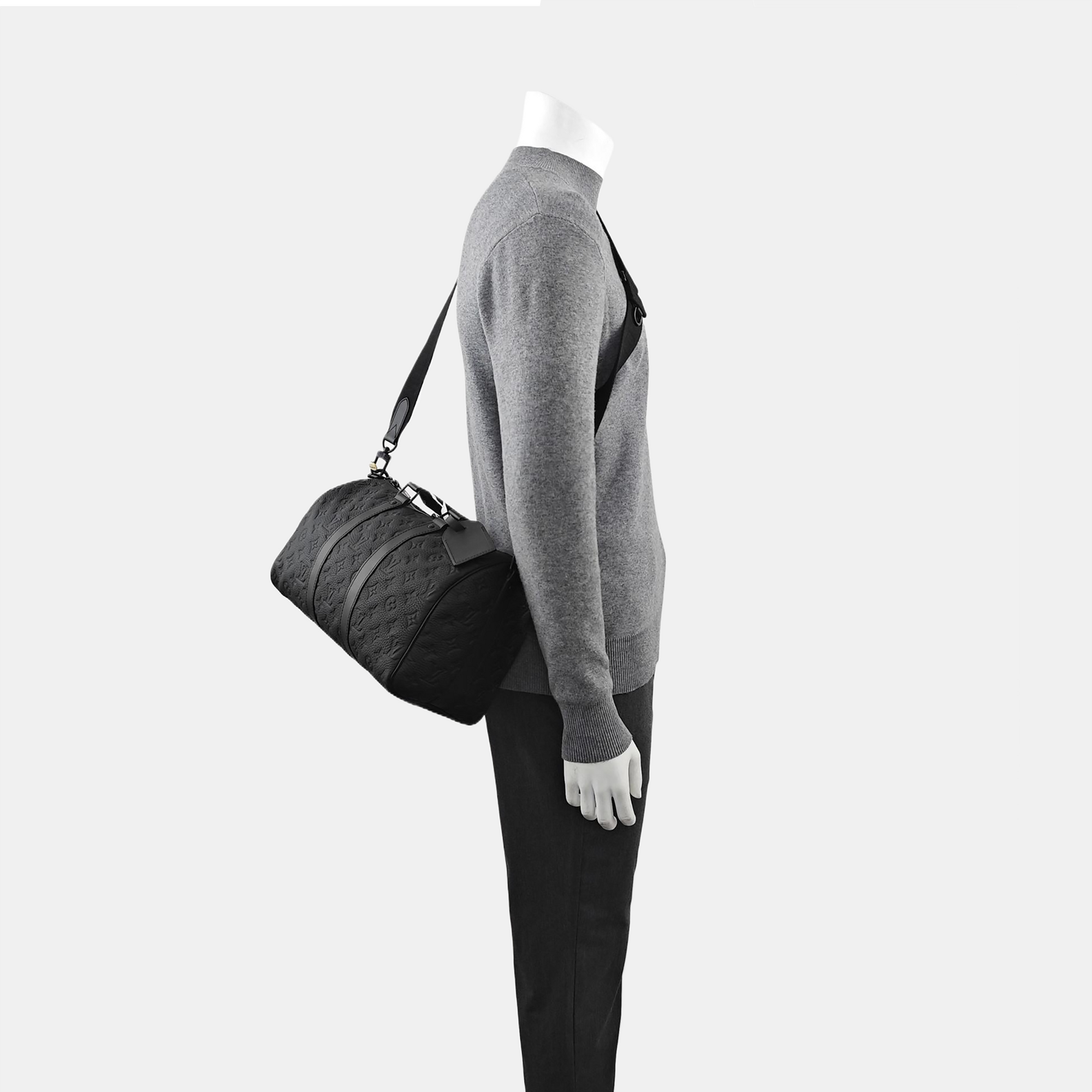 KEEPALL 35 Monogram Calfskin Black
