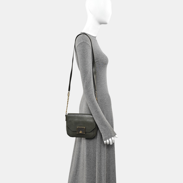 Calfskin Shoulder Bag Gray
