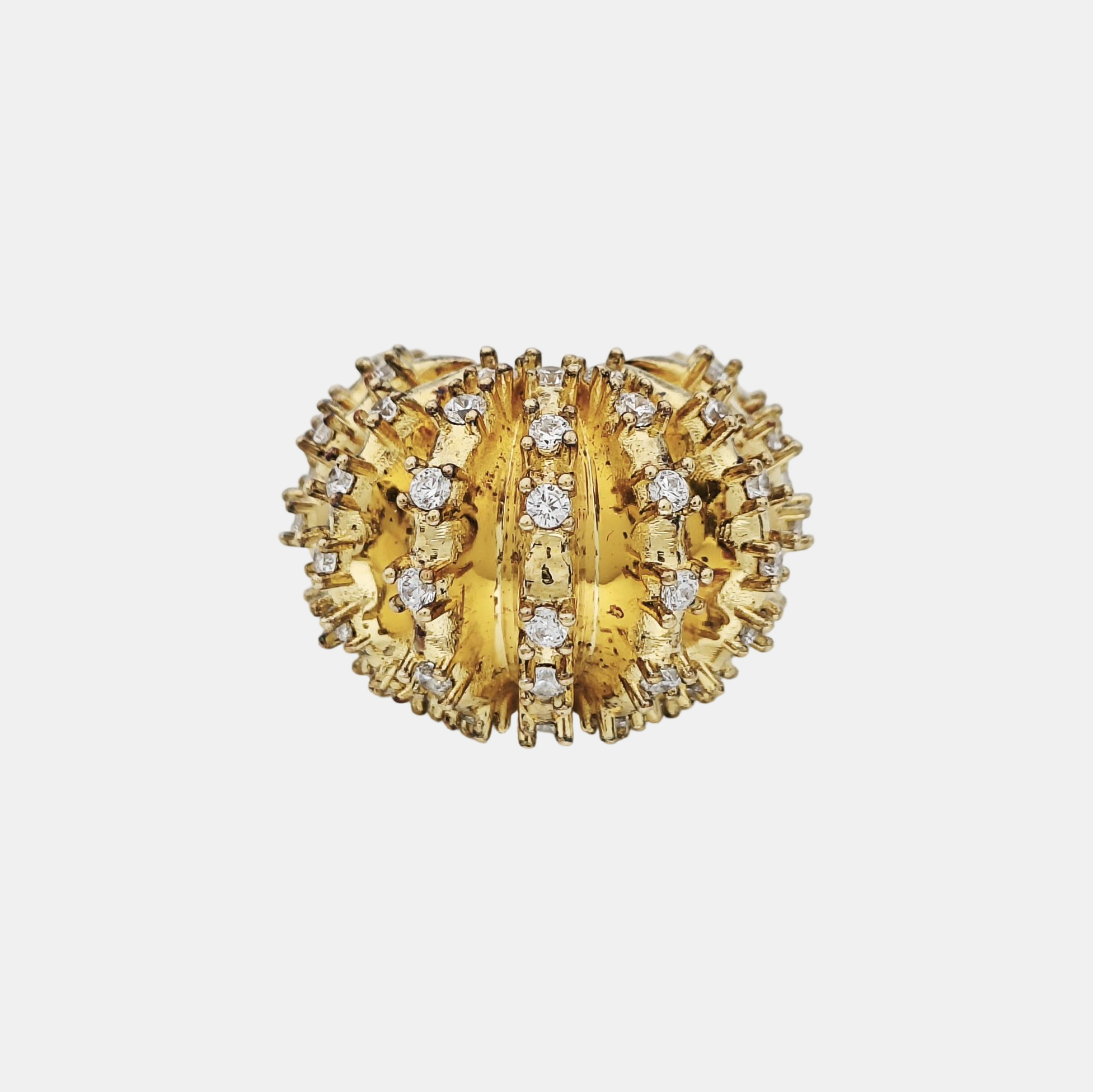 925 Sterling Silver Gold Ring HK 15