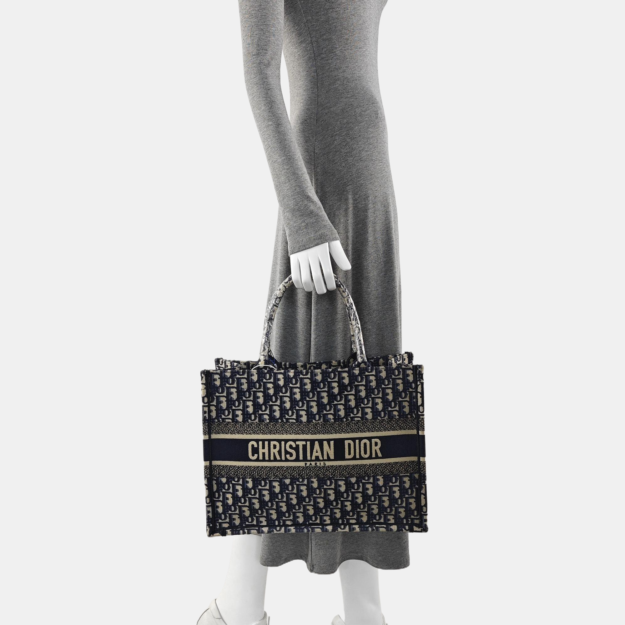 Book Tote Medium Oblique Canvas Blue