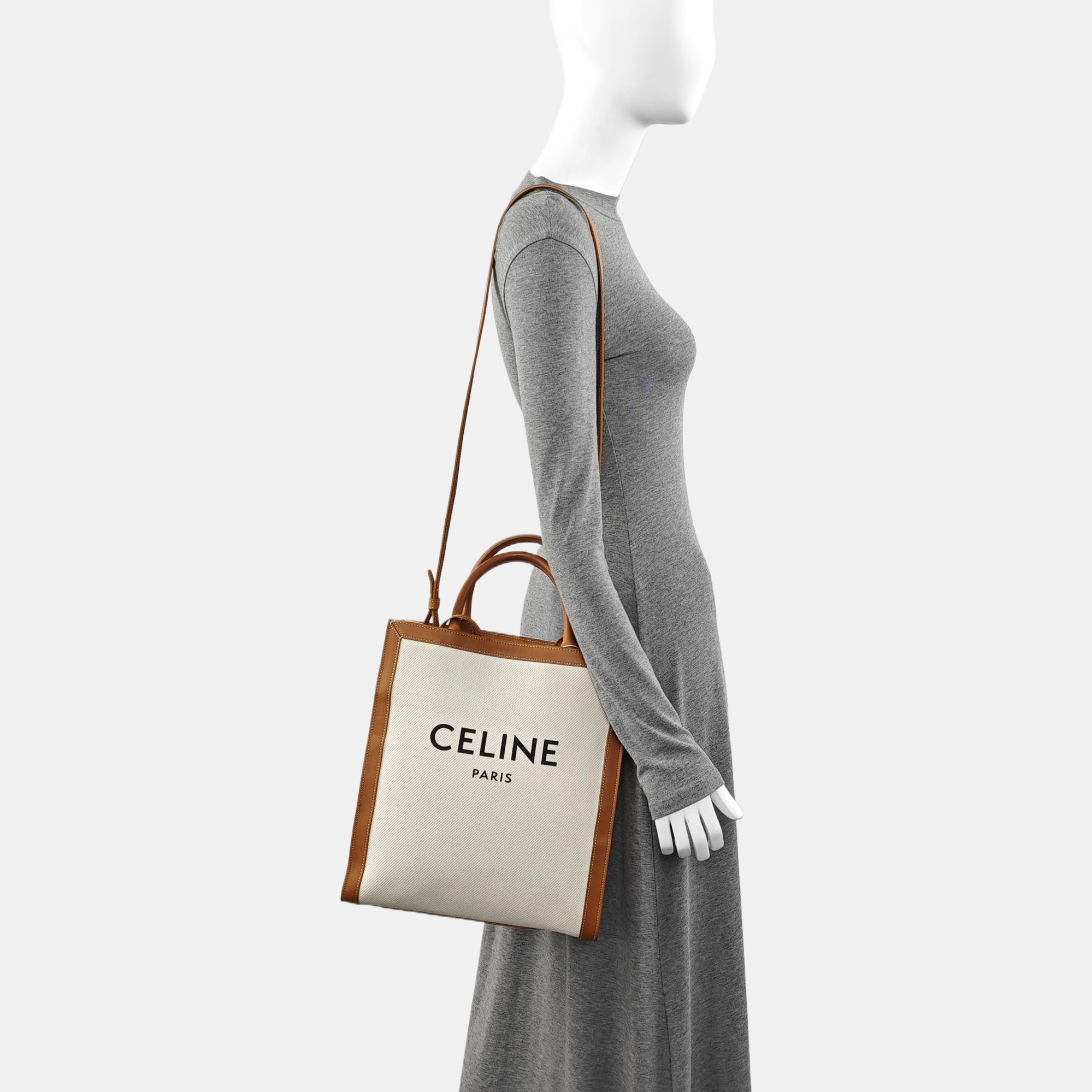 Authenticated pre-owned  CABAS CELINE Small Canvas White - Shoulder Bag at Looply