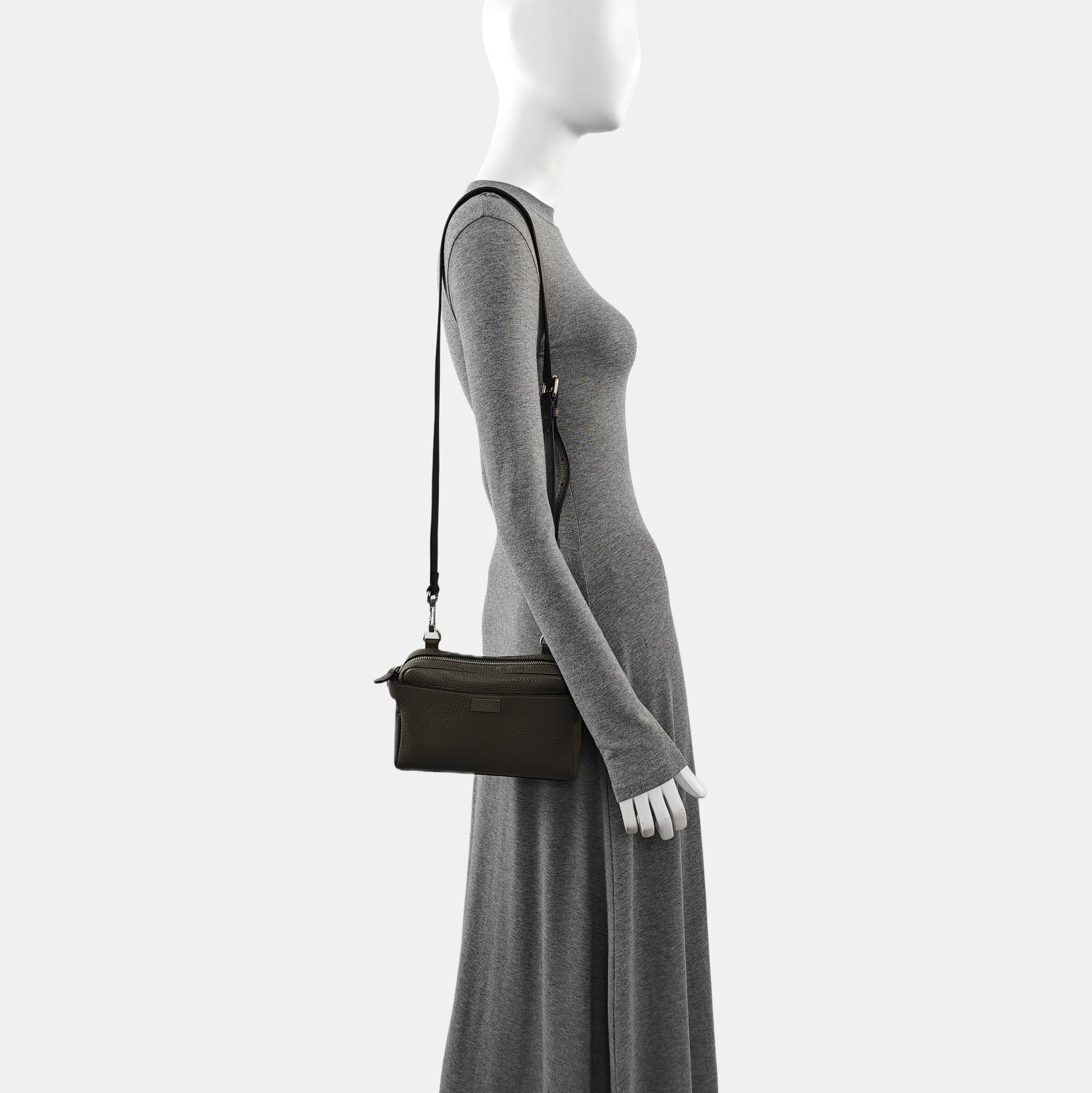 Calfskin Crossbody Bag Gray