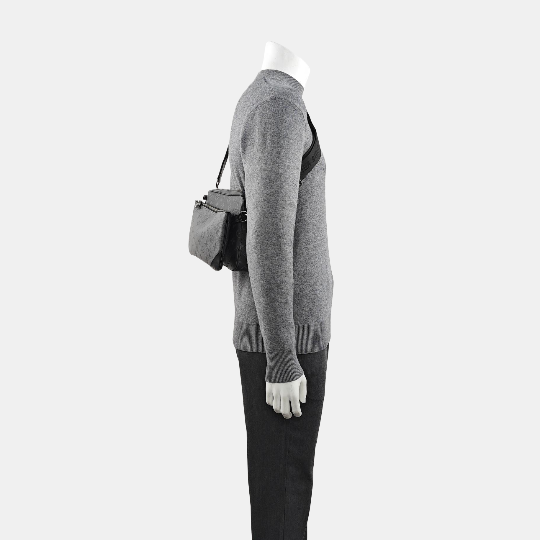 TRIO Monogram Coated Canvas Gray