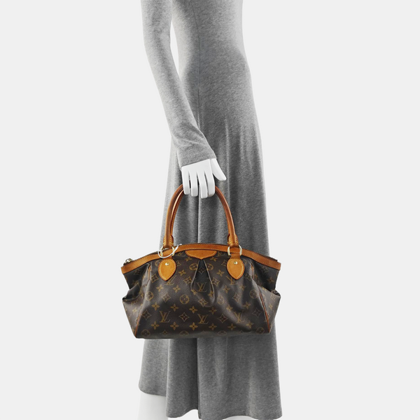 Monogram Coated Canvas Top Handle Bag Brown