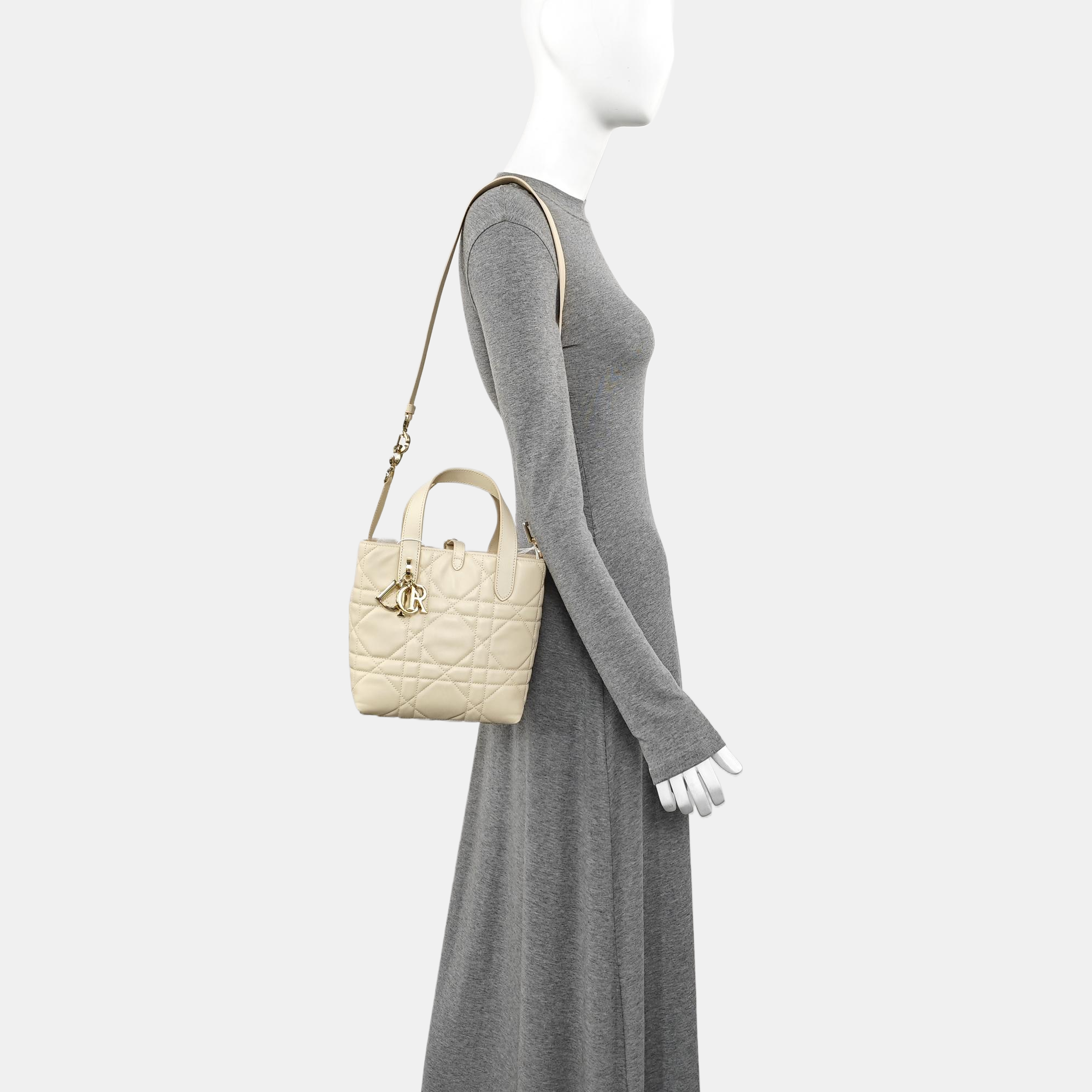 Toujours Small Cannage Calfskin Beige