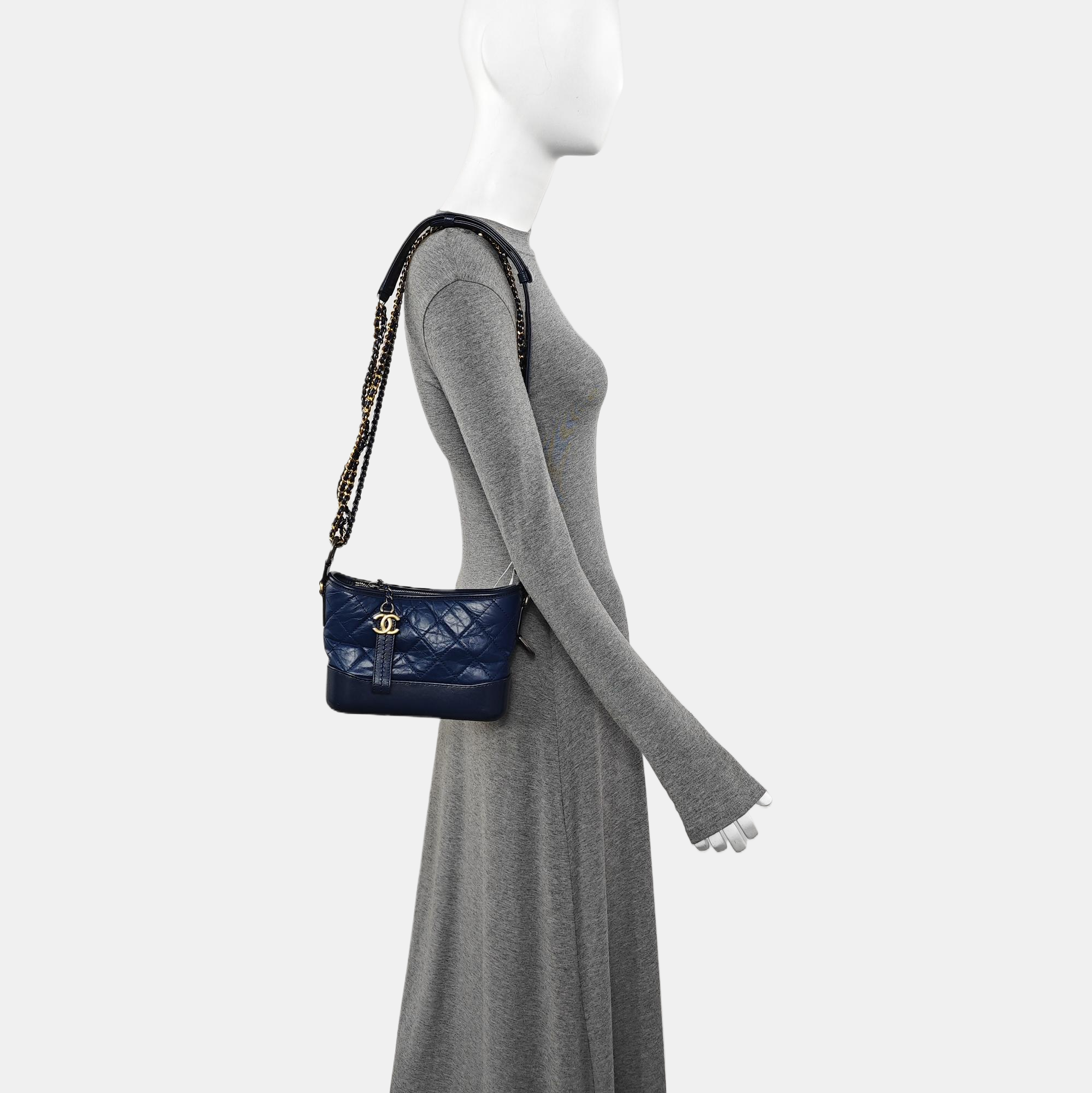 GABRIELLE Small Quilted Calfskin Blue