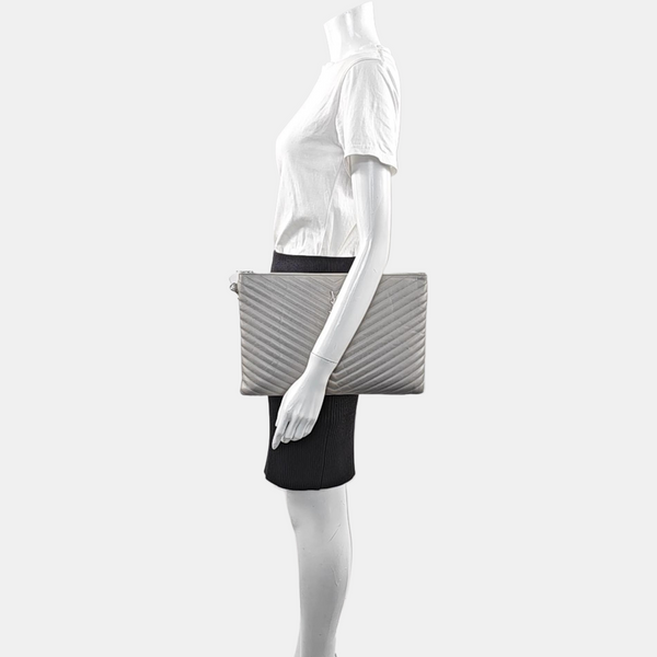 MATELASSE Chevron Calfskin Gray