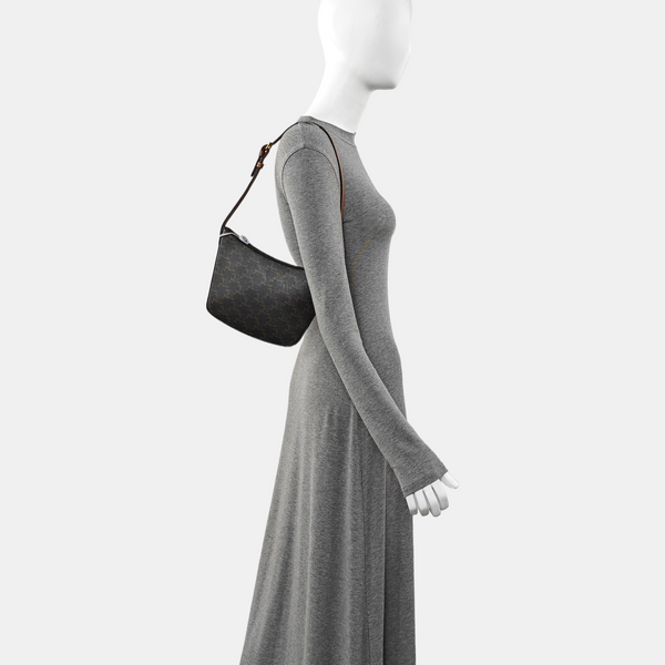Coated Canvas Shoulder Bag Medium Brown