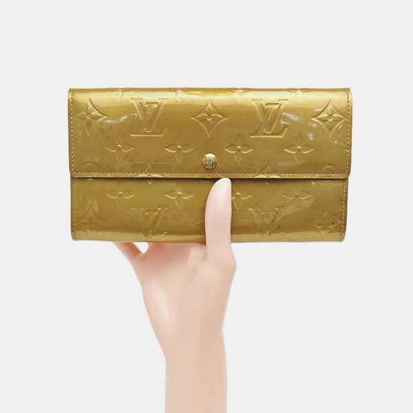 INTERNATIONAL Monogram Patent Leather Yellow Wallet