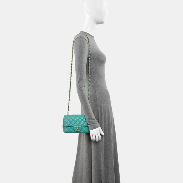 CLASSIC FLAP Mini Quilted Lambskin Green
