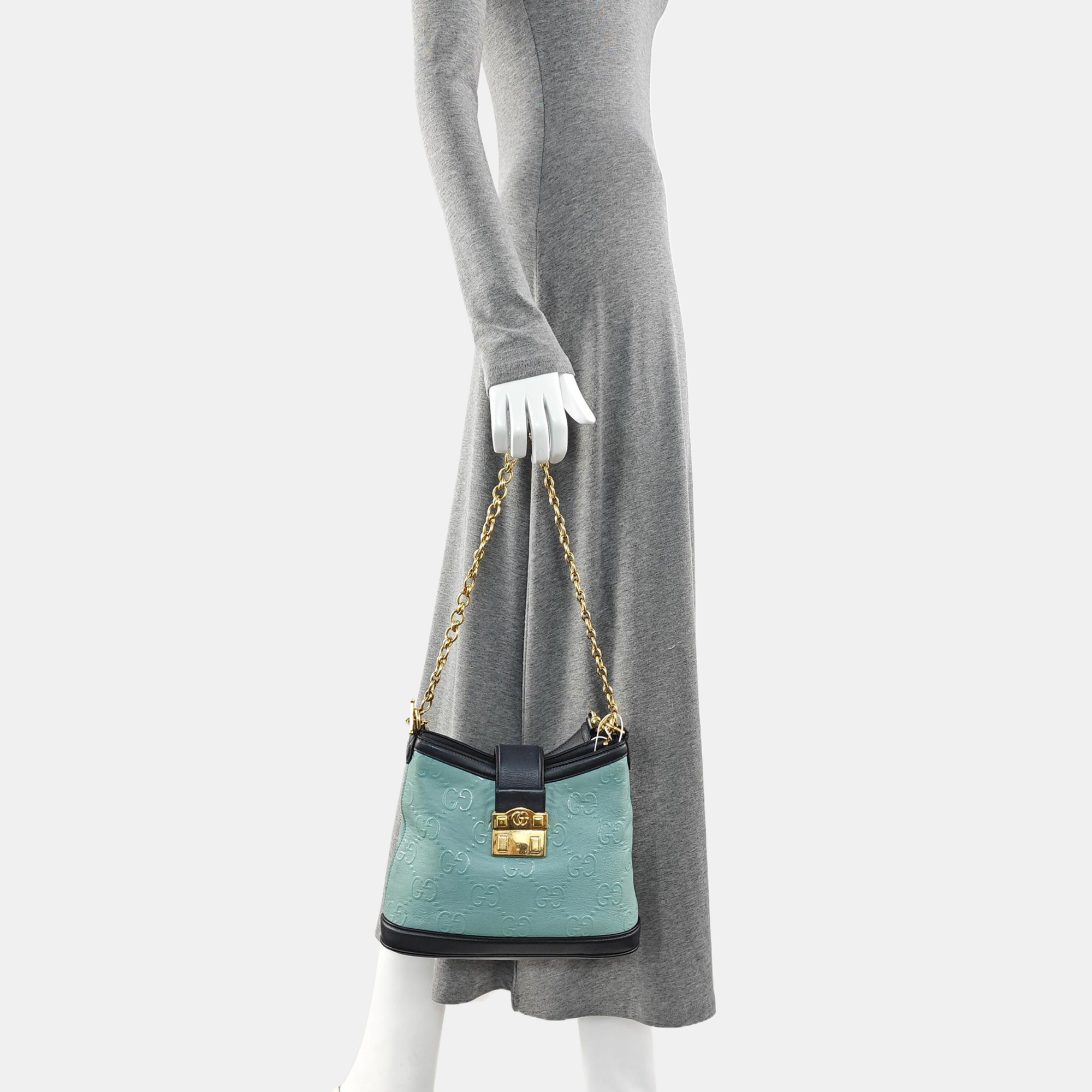Calfskin Bucket Bag Small Blue