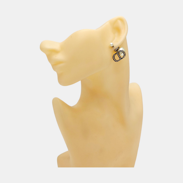 Dior Tribales Metal White Stud Earrings