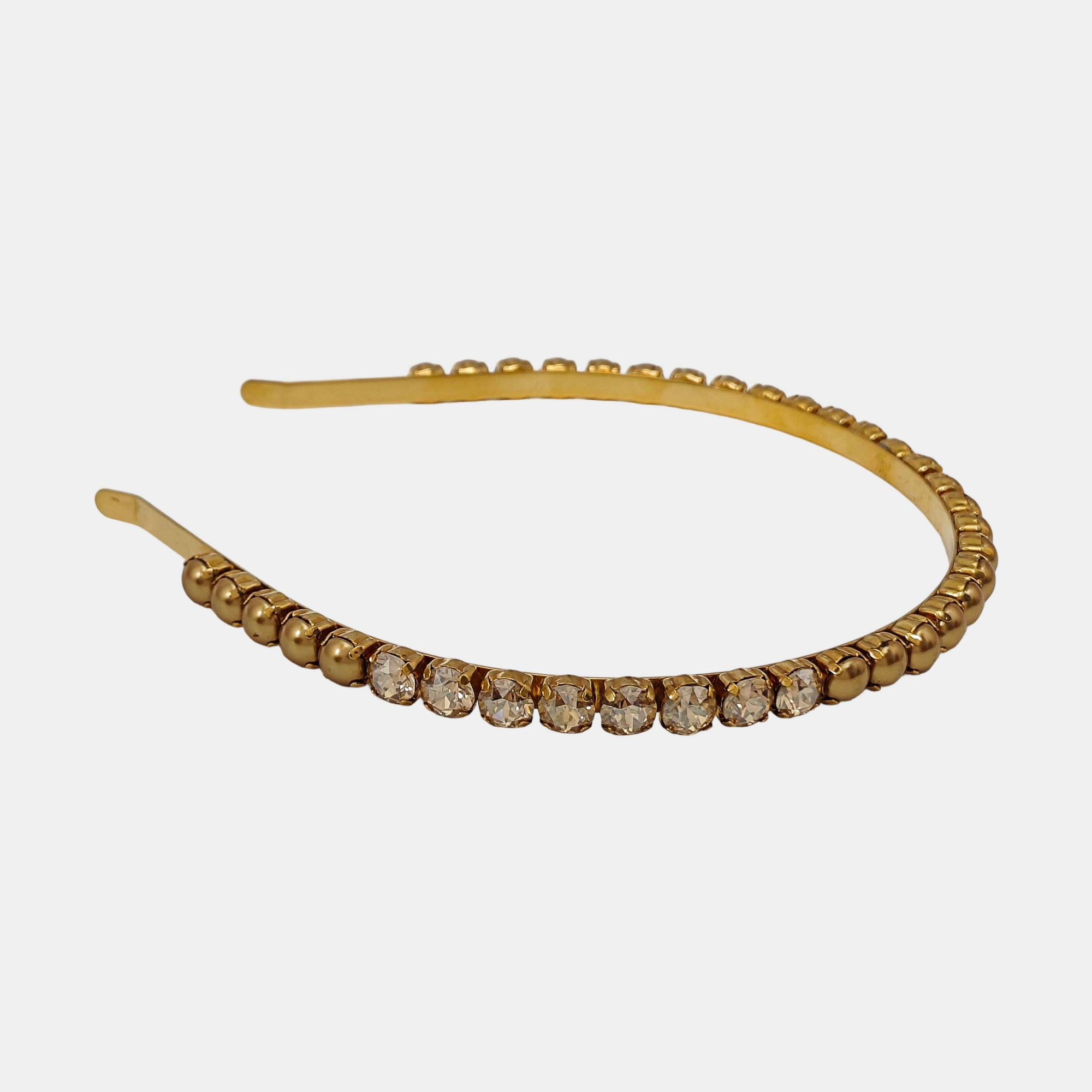 Faux Pearl Hairband Gold