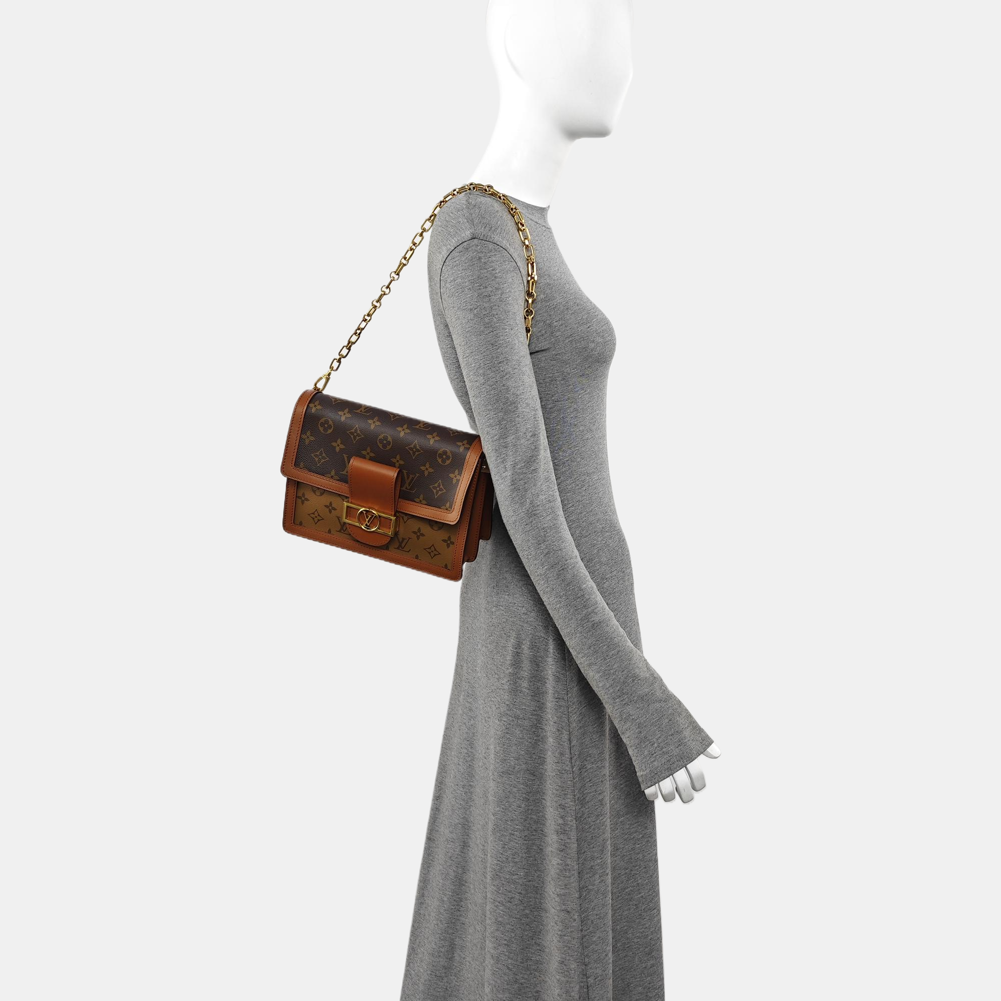 DAUPHINE MM Monogram Coated Canvas Brown