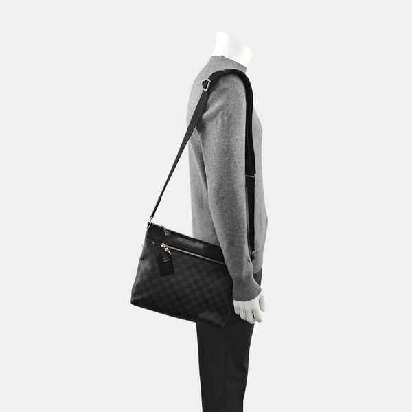 MICK Damier Graphite Coated Canvas Gray