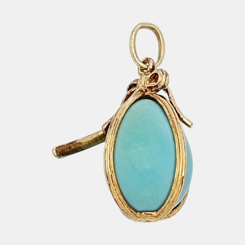 18k Gold Blue Pendant
