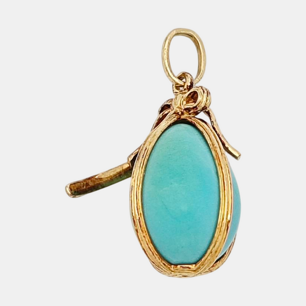 18k Gold Blue Pendant