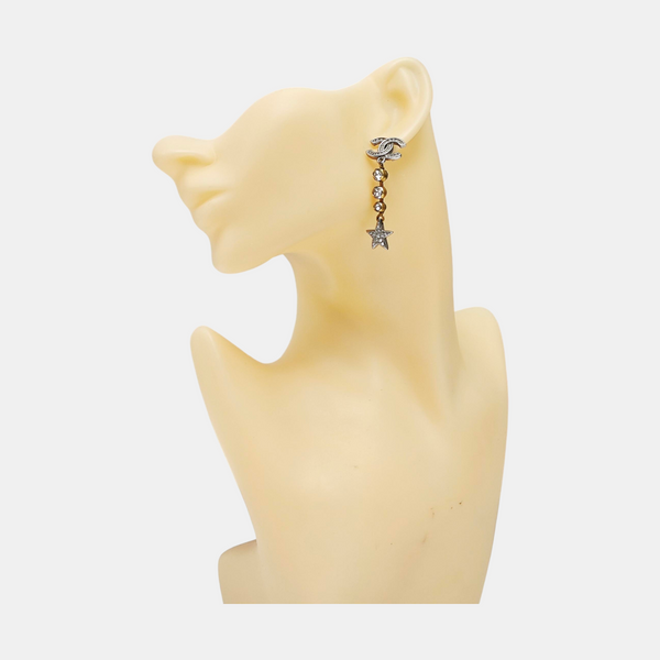 CC Logo Metal Silver Earrings