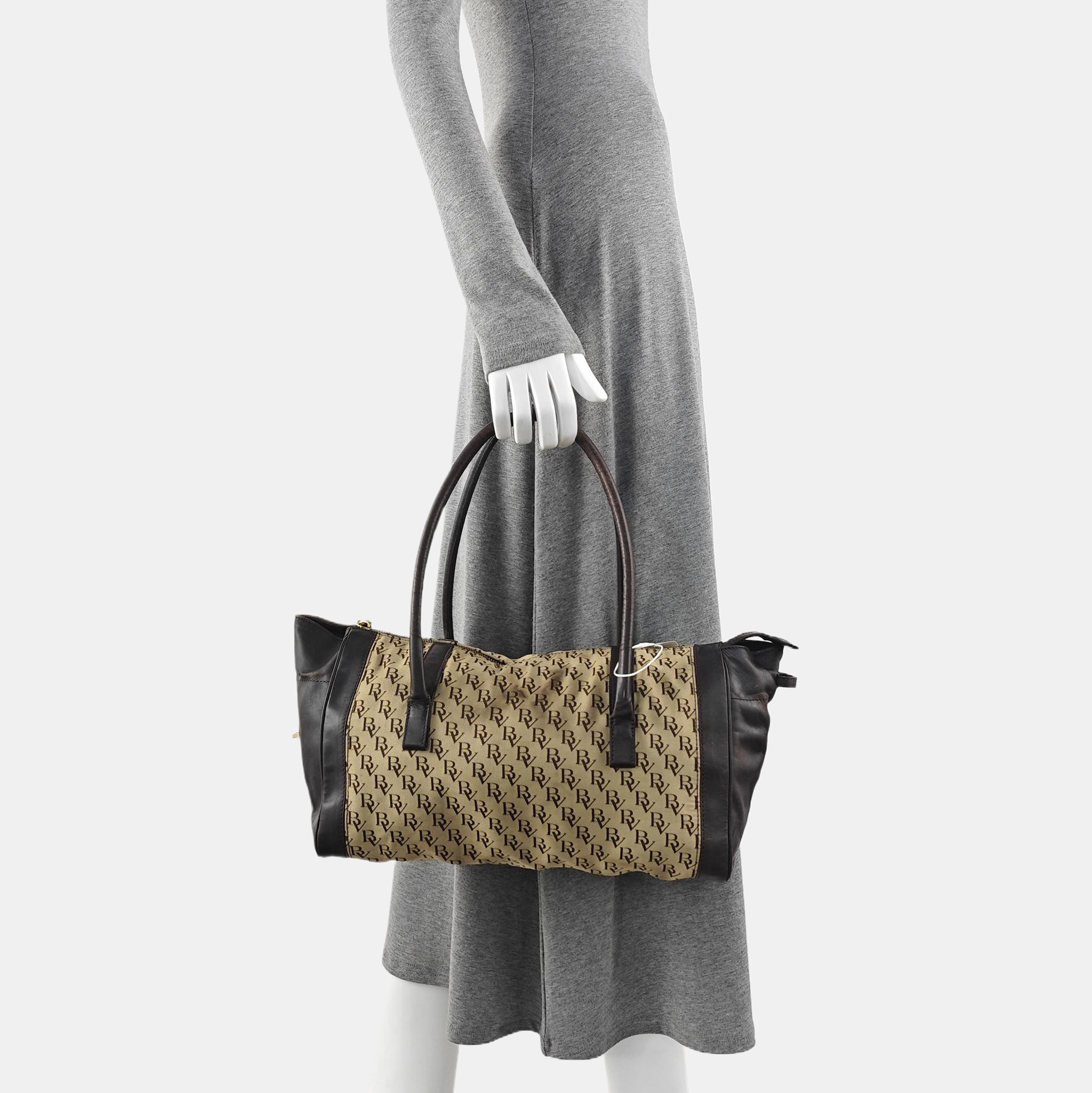 Canvas Top Handle Bag Brown