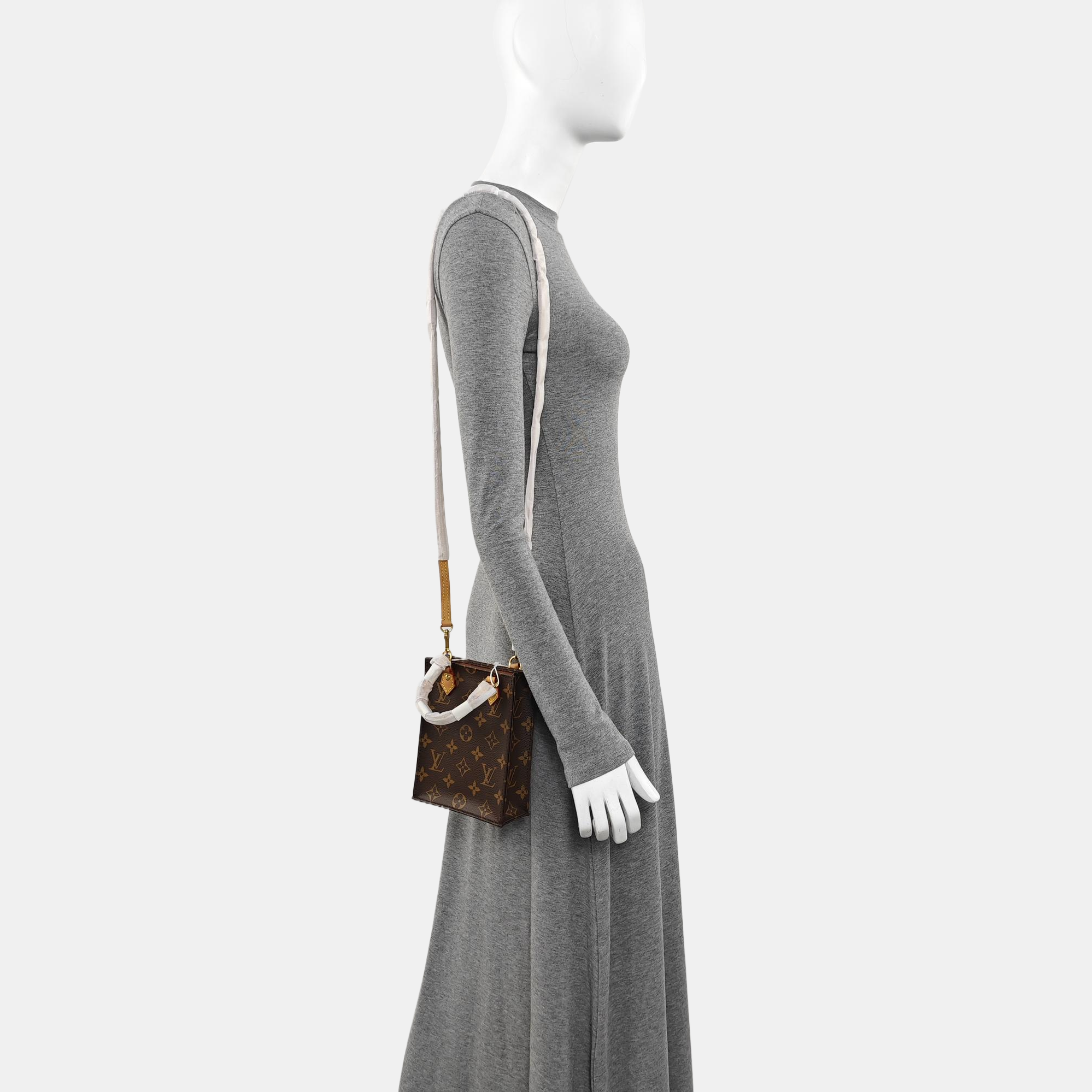SAC PLAT Mini Monogram Coated Canvas Brown