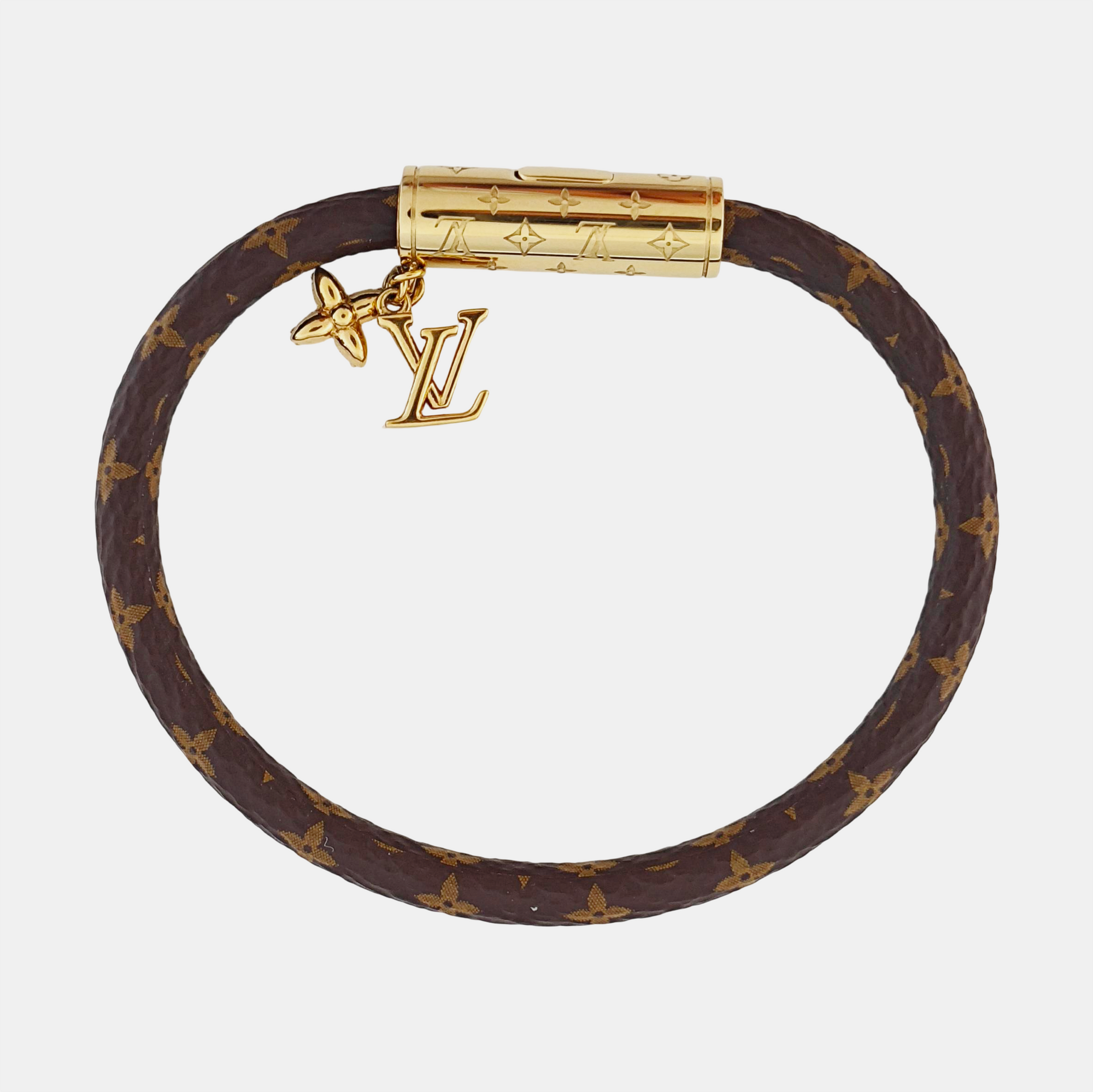 LV Push Coated Canvas Brown Bracelet