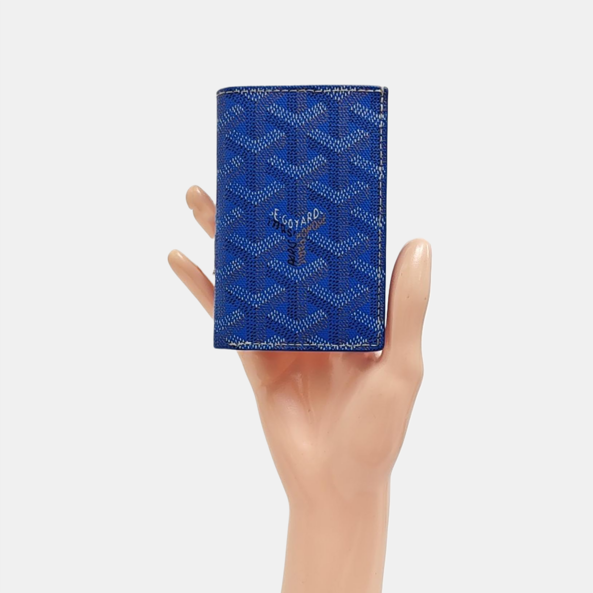 Saint-Marc Coated Canvas Blue Card Holder