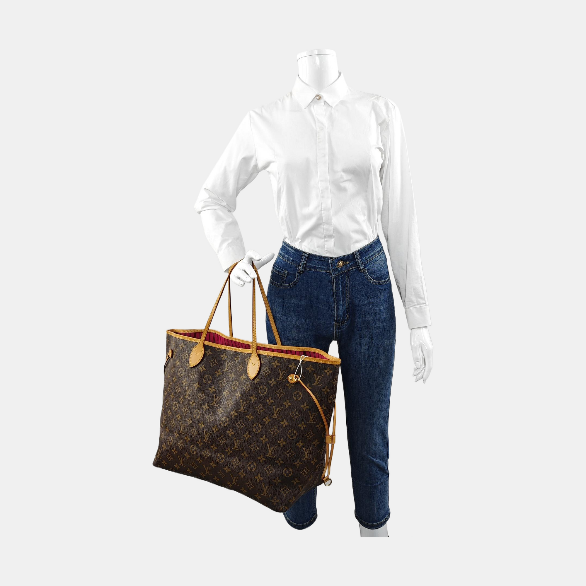 NEVERFULL GM Monogram Coated Canvas Brown