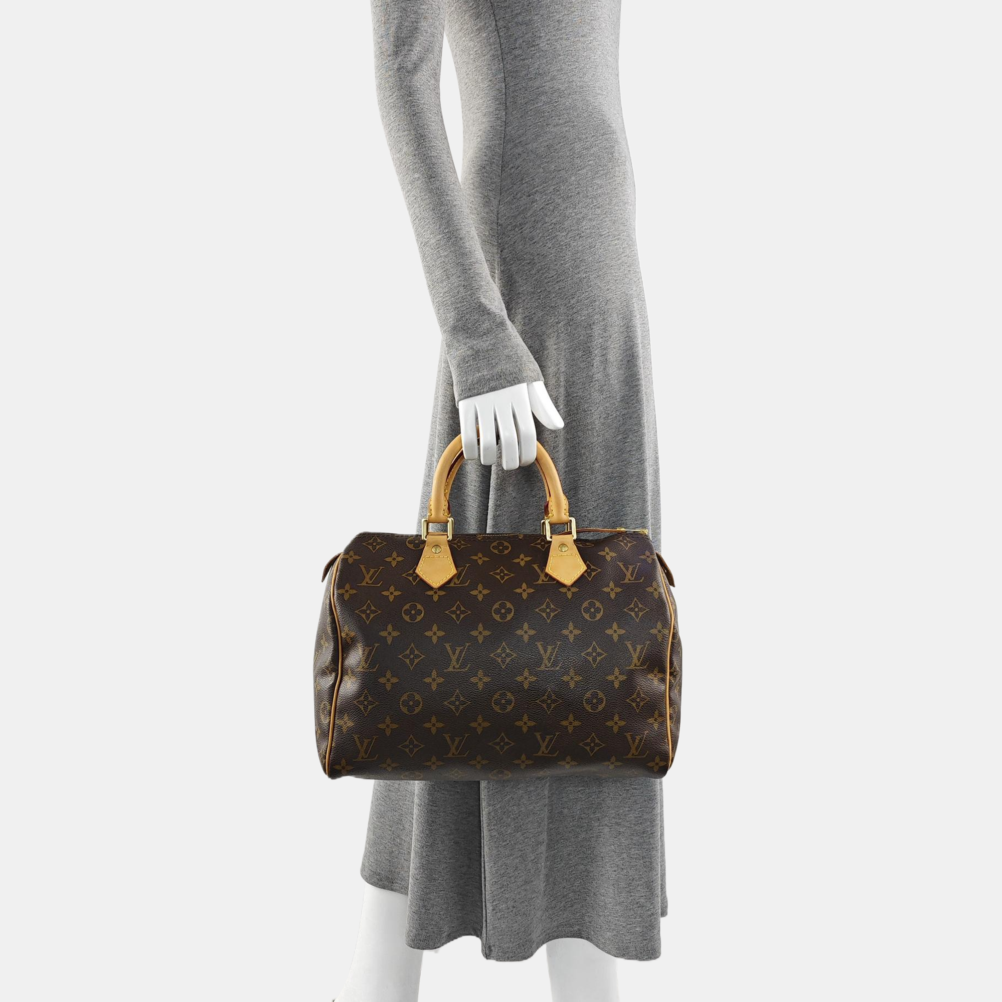 SPEEDY 30 Monogram Coated Canvas Brown