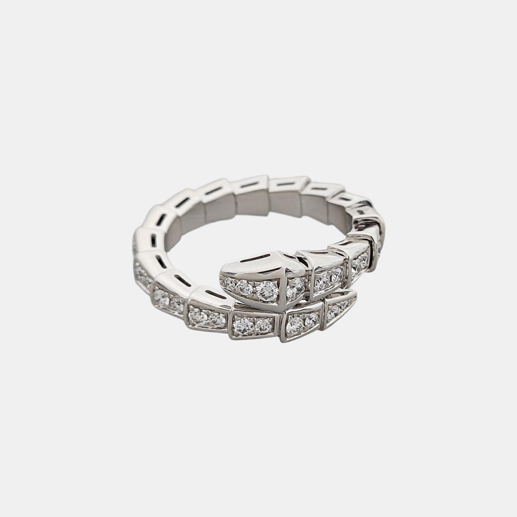 SERPENTI 18k White Gold Silver Ring EU 53