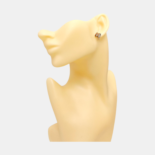 Pop H Metal Brown Stud Earrings