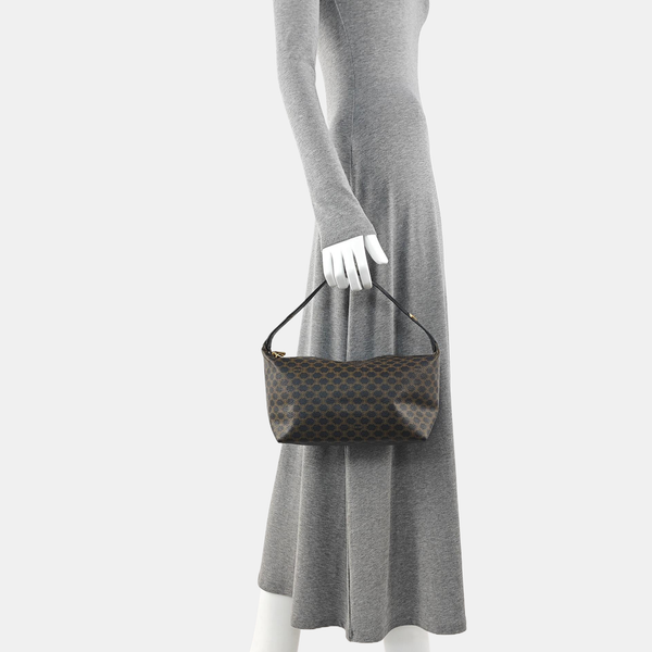 Coated Canvas Top Handle Bag Black