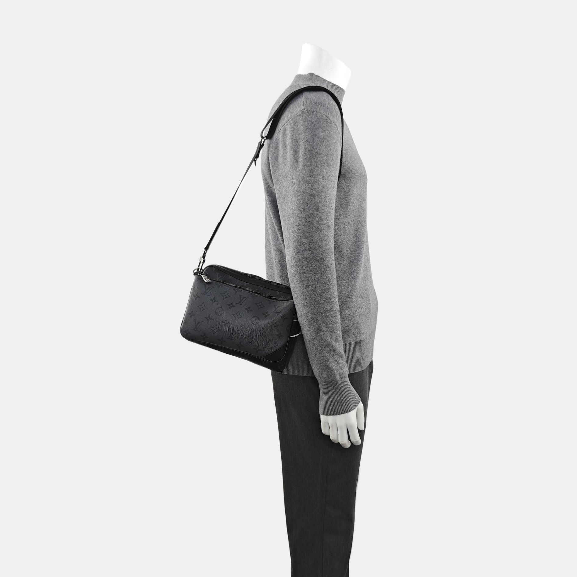 TRIO Monogram Coated Canvas Gray