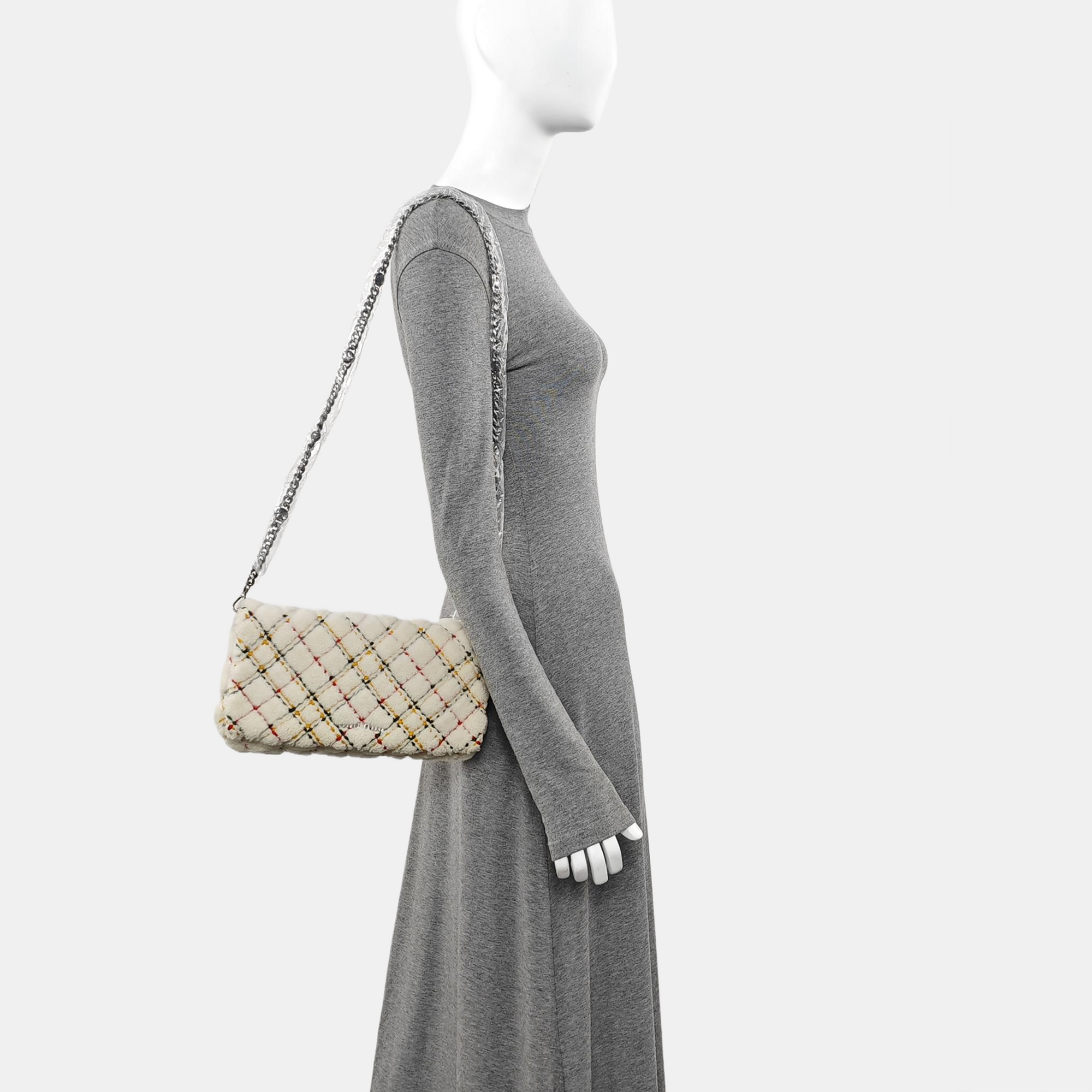 Fabric Shoulder Bag White