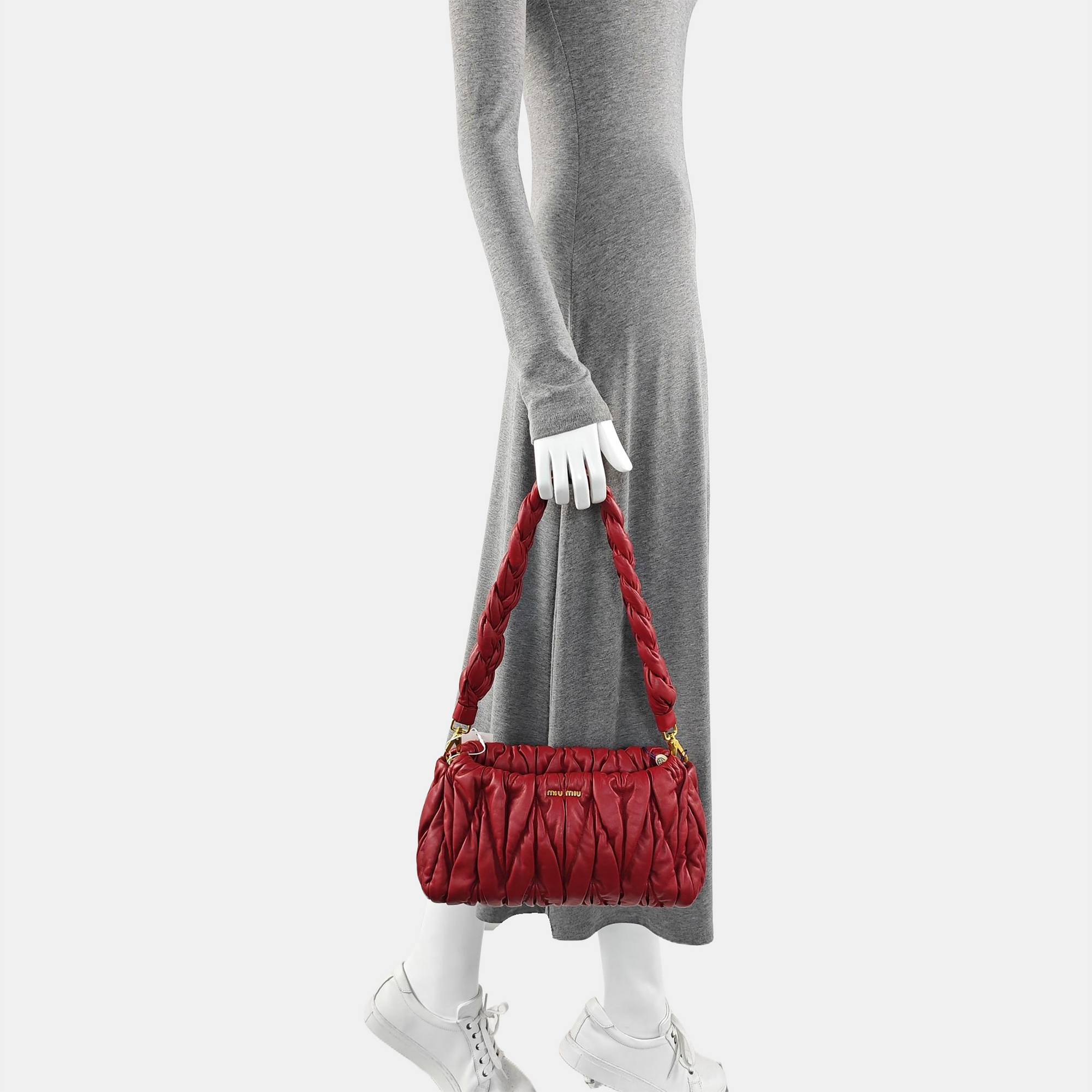 Quilted Leather Shoulder Bag Red