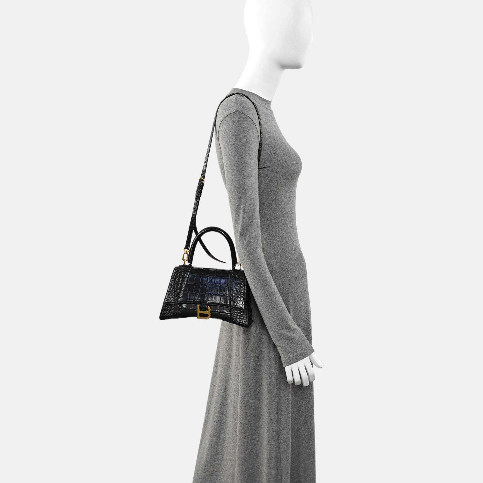 Hourglass S Calfskin Black