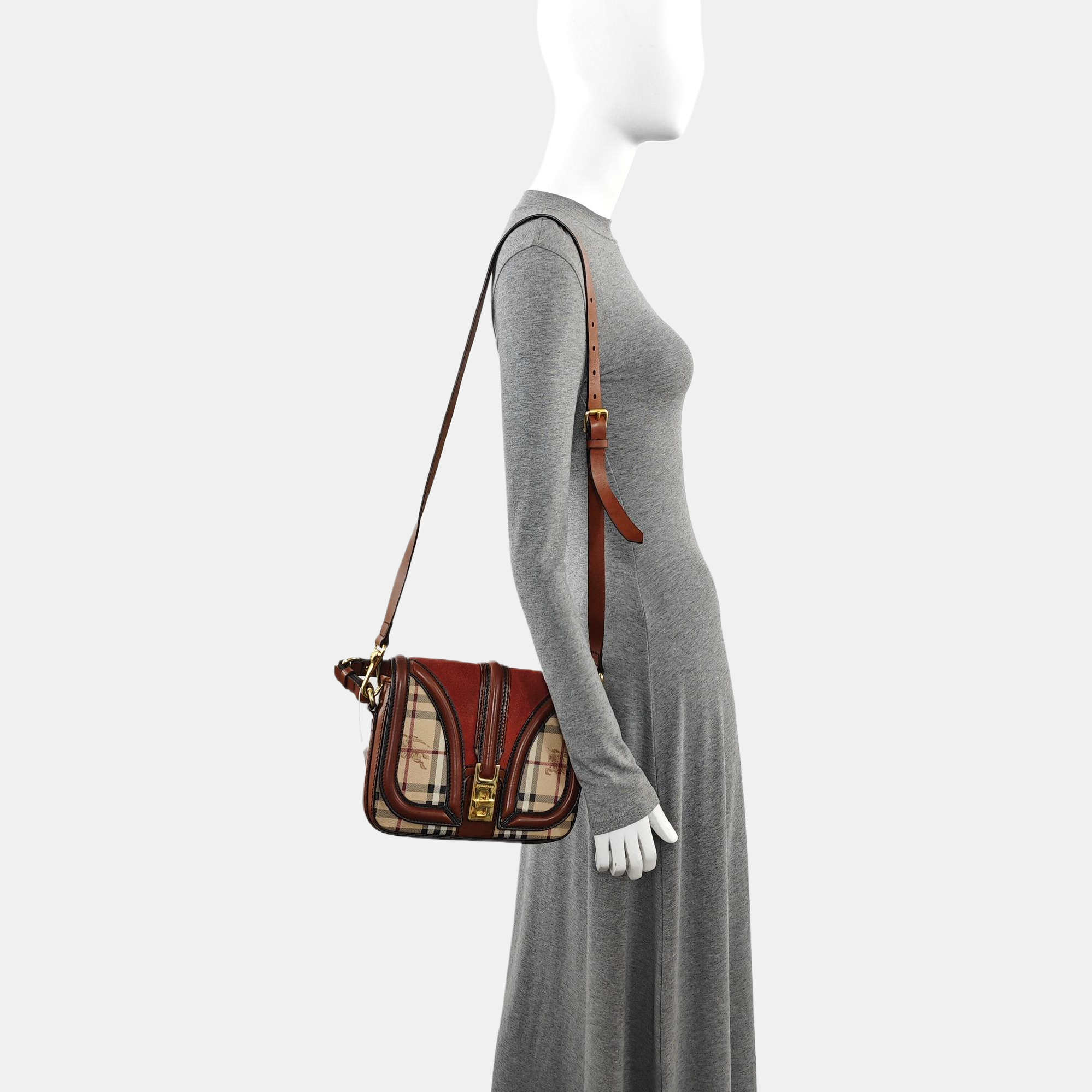 Coated Canvas Shoulder Bag Beige