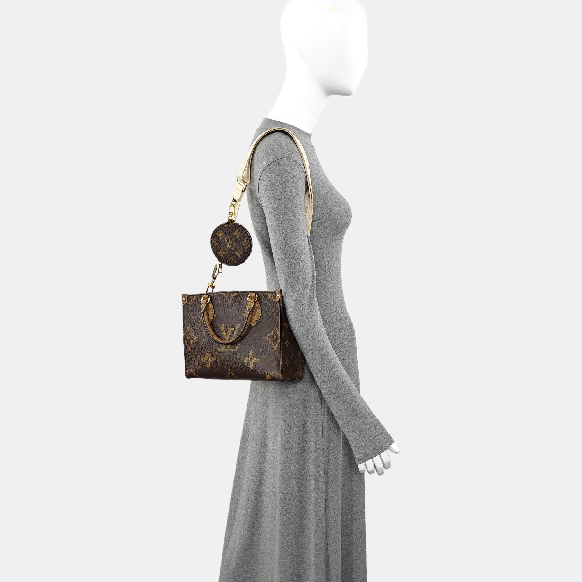 ONTHEGO PM Monogram Coated Canvas Brown