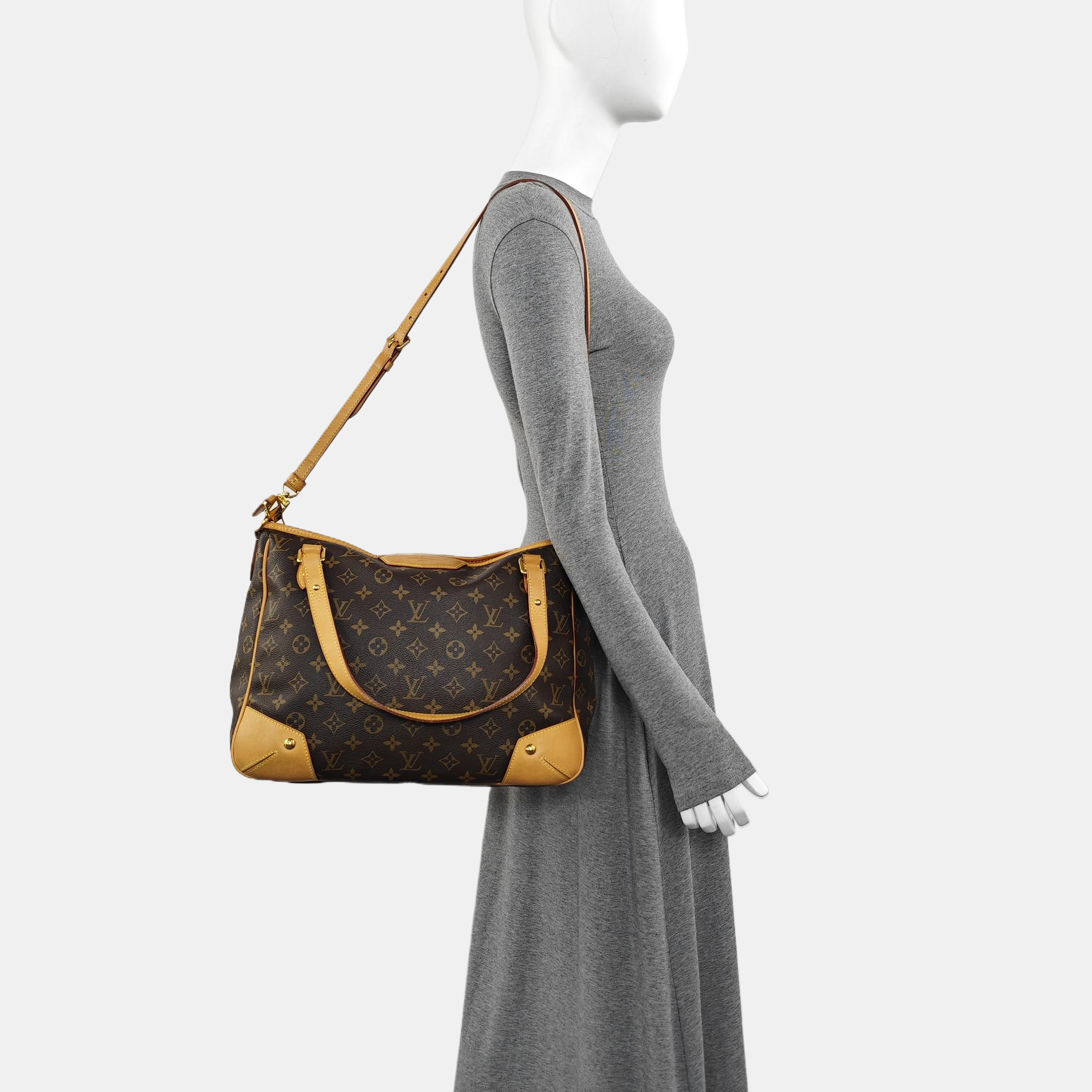 ESTRELA MM Monogram Coated Canvas Brown