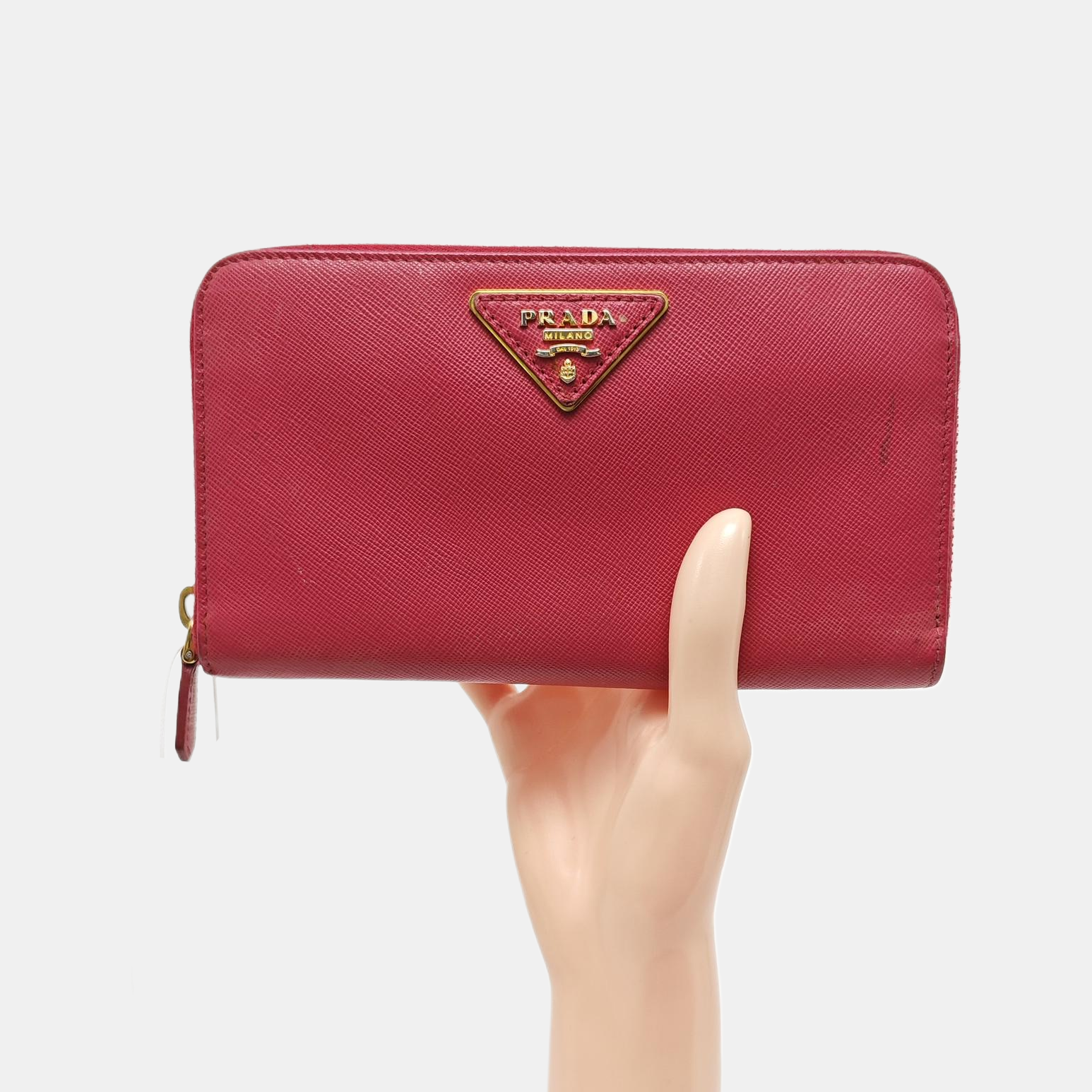 Zippy Wallet Saffiano Calfskin Red Wallet