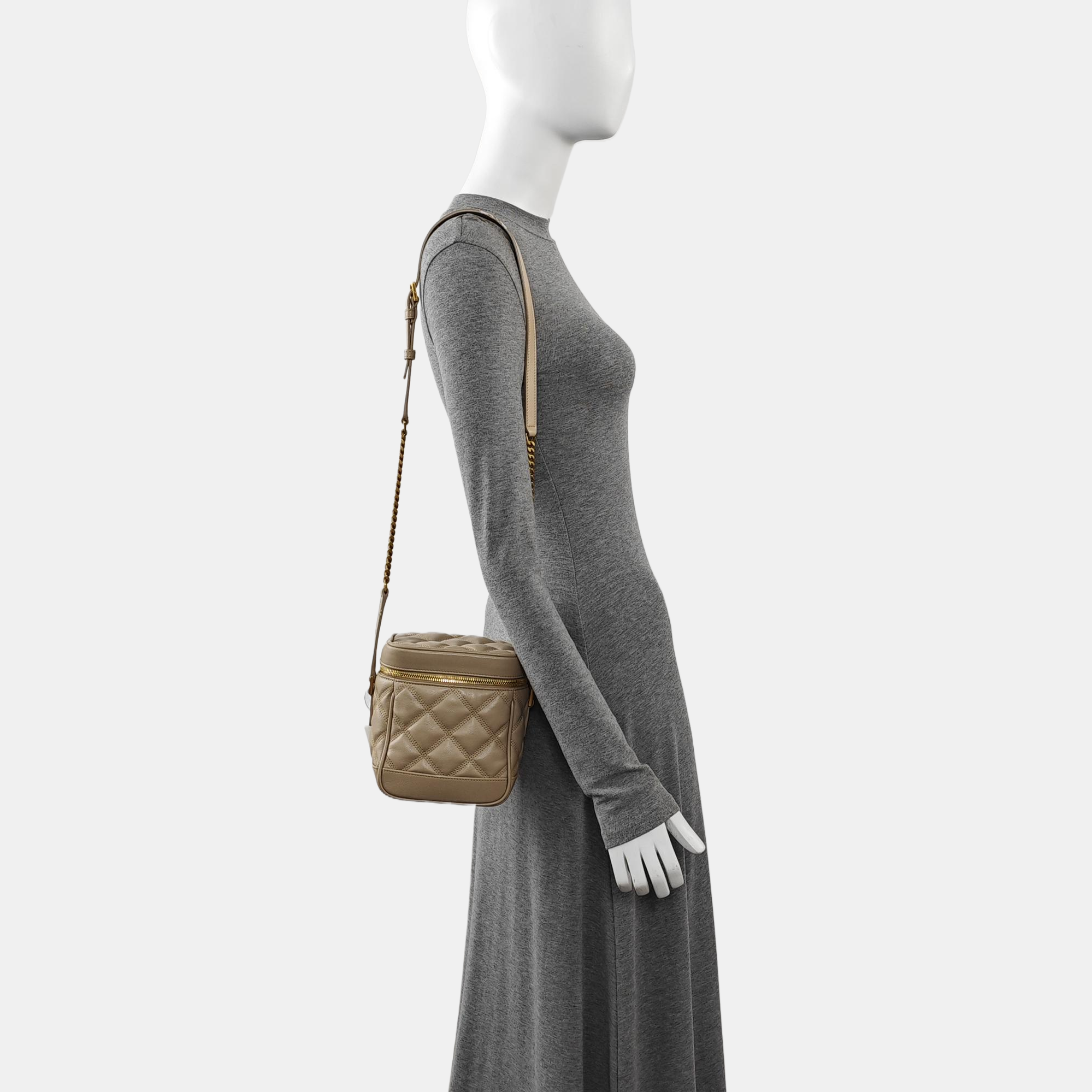 80'S VANITY Quilted Calfskin Beige