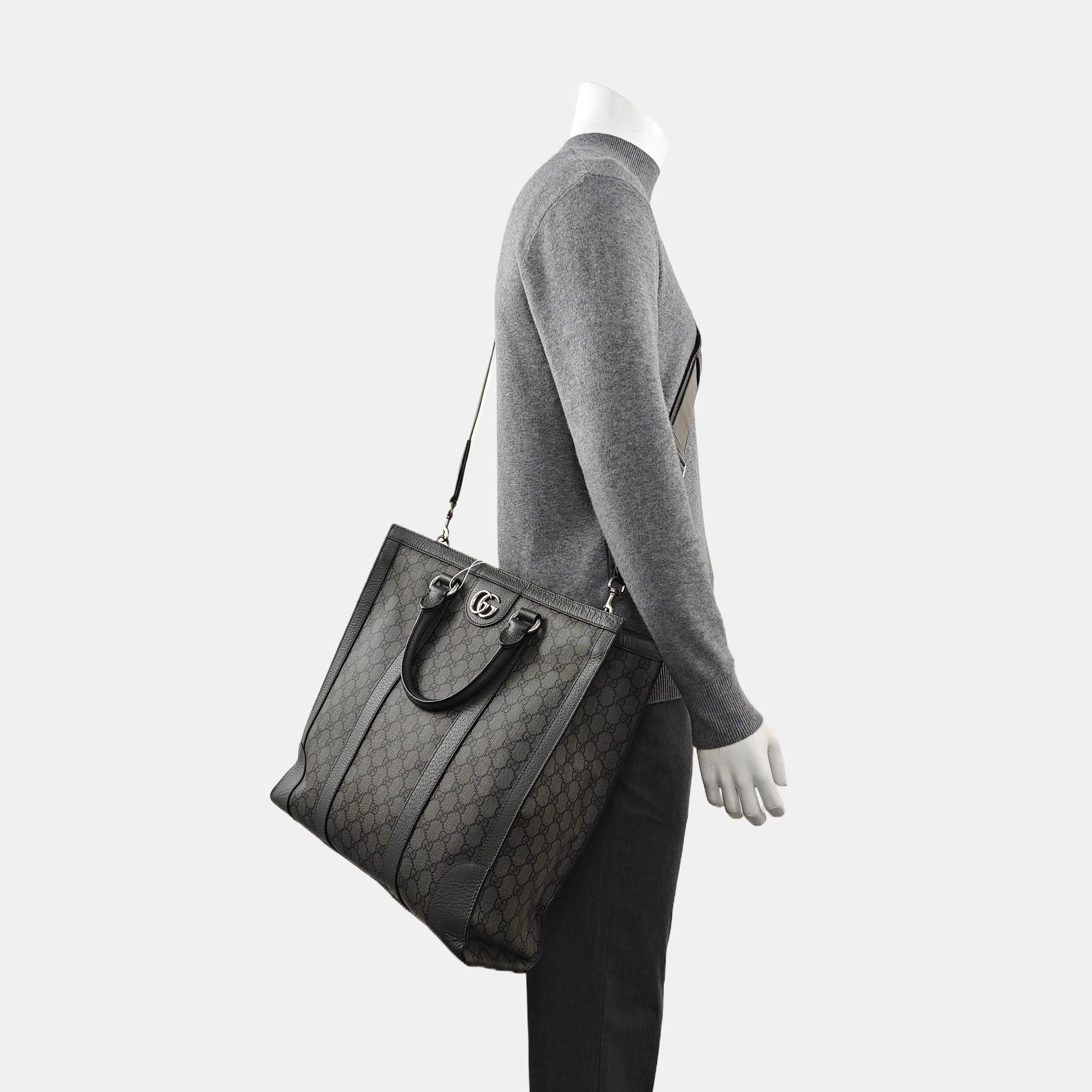 GG Multicolor Monogram Coated Canvas Gray