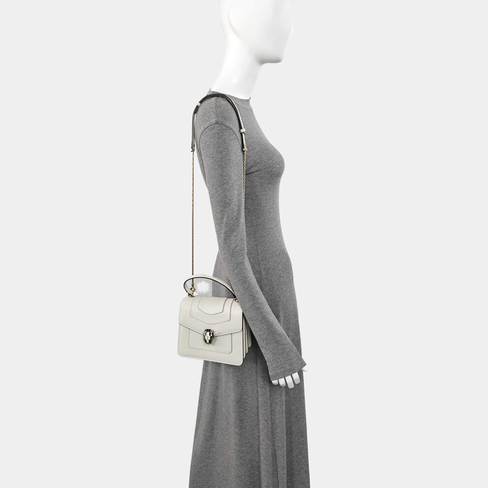 SERPENTI FOREVER Small Calfskin White