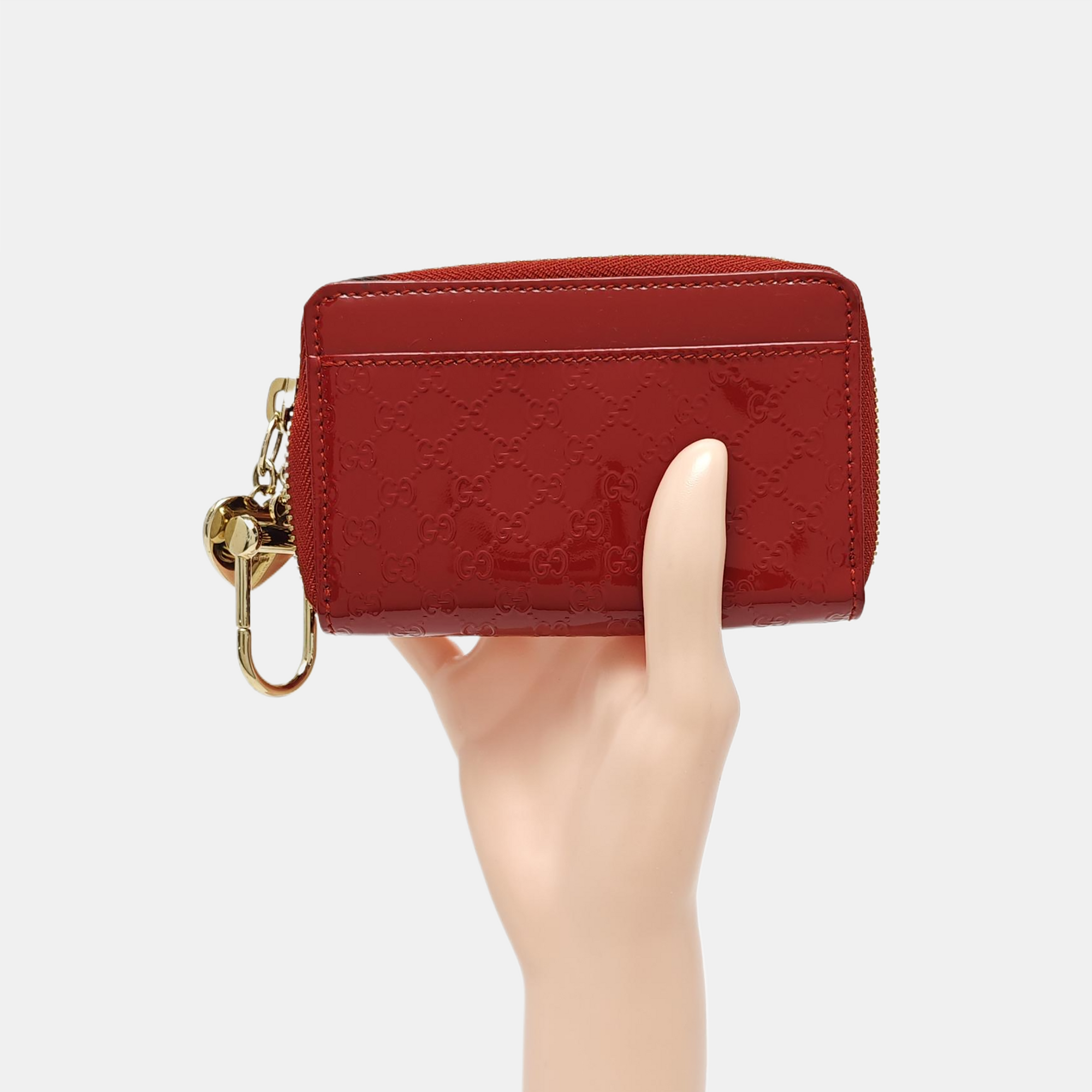 Monogram Patent Leather Coin Purse Red