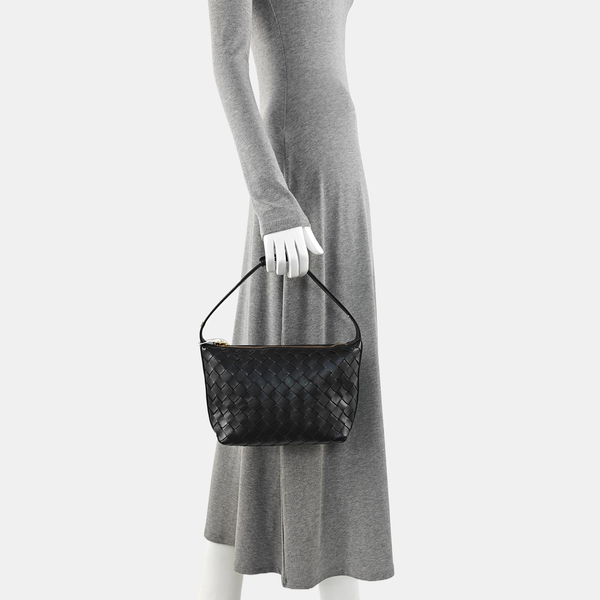 Lambskin Top Handle Bag Black